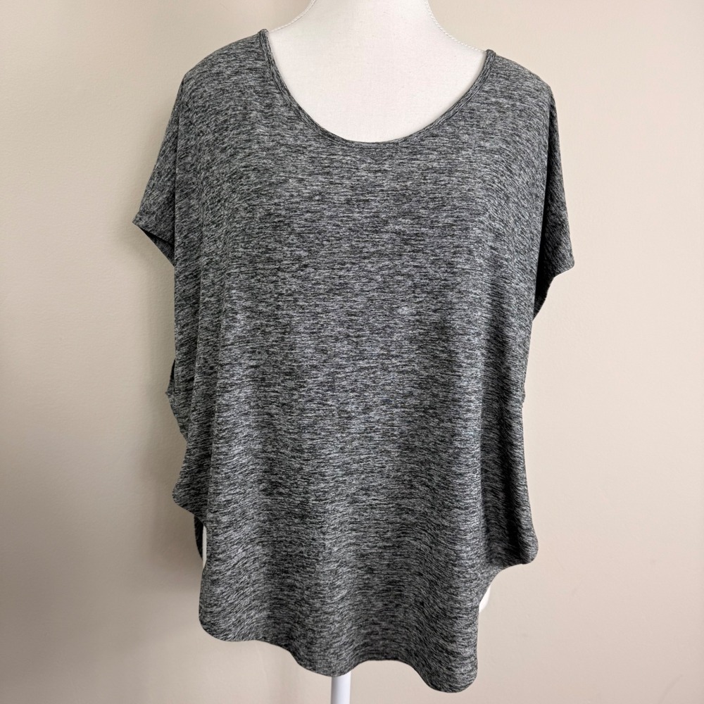 Beyond Yoga Gray Spacedye Poncho Top High Low Relaxed Activewear USA Made Large